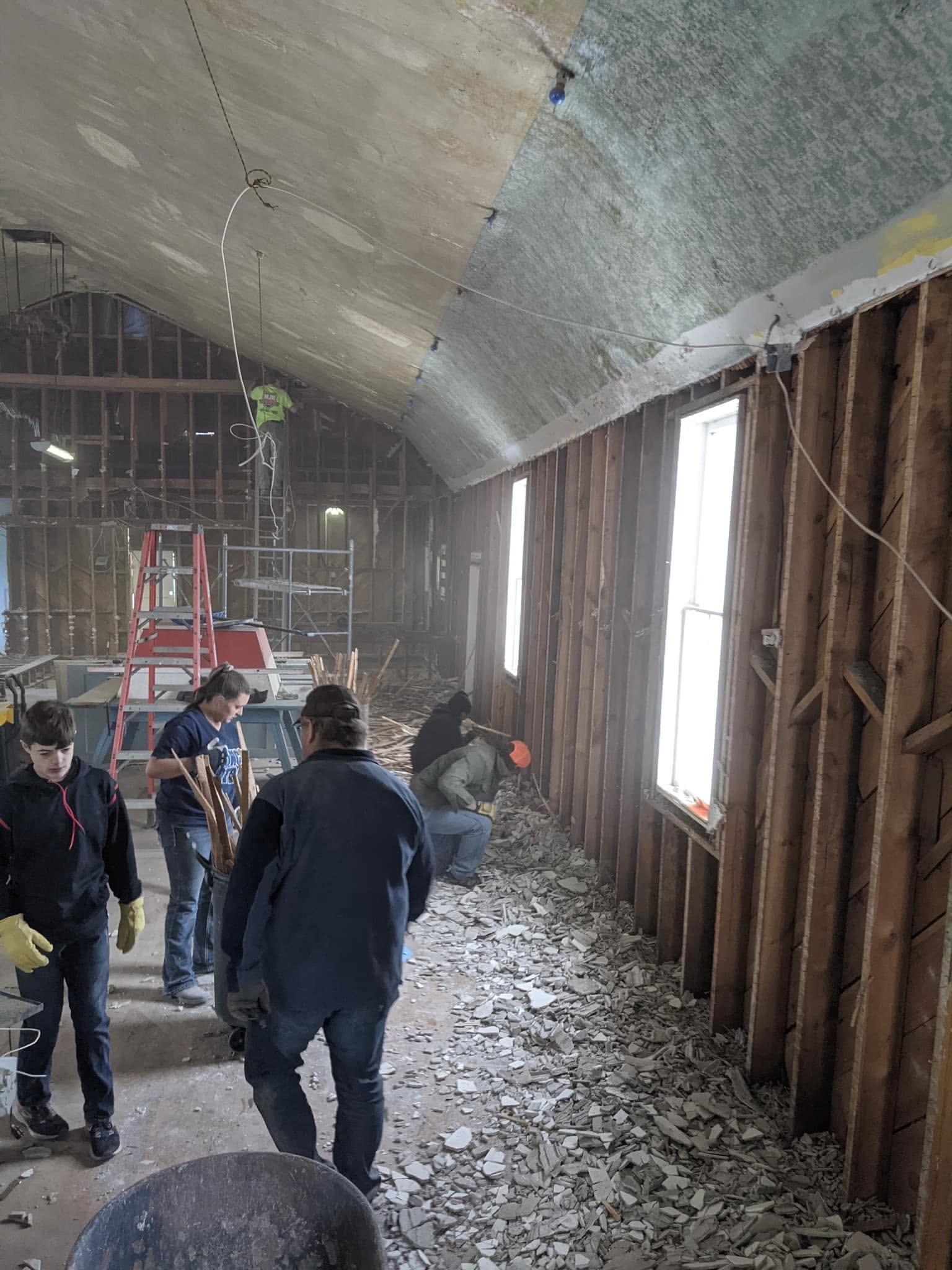 Progress on the renovation of the 1908 Opera Hall.